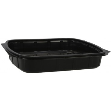 #CTR-PLS-1400-240X205-1C Caserola din polipropilena, ovala, neagra, 1 comp., 240 x 205 mm