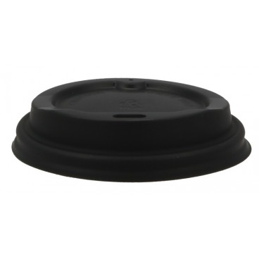 #COF-0200CRT-Z01-CPS Capace din CPLA, negre cu orificiu pentru bauturi calde, Ø 80 mm