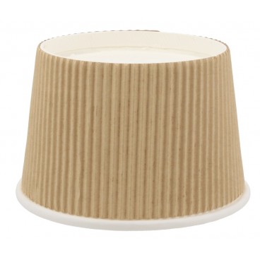 #CTR-CRT-1300-D114 Boluri din carton rippled, kraft natur + alb, Ø 114 mm, 500cc