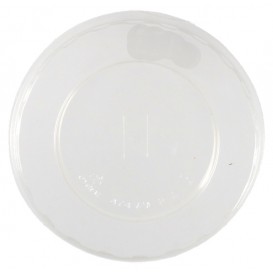 #COF-0200-CPS-D100-C Capace transparente, PLA, plate, orificiu pai, Ø 100 mm