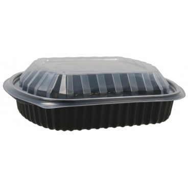 #CTR-PLS-1400-240X205 Caserola din polipropilena, ovala, 1 comp., CSB, 240 x 205 mm, neagra