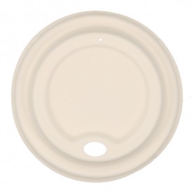 #COF-0200-CPS-Z01 Capace biodegradabile din trestie de zahar, albe, D80 pentru bauturi calde