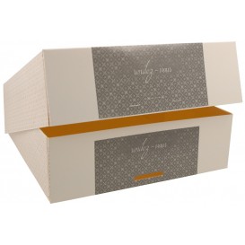 3600 Cutii din carton RENDEZ VOUS, capac atasat, 250 x 250 x 80 mm
