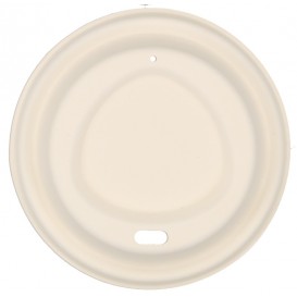 #COF-0200-CPS-Z01 Capace biodegradabile din trestie de zahar, albe, D90 pentru bauturi calde