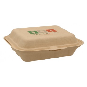 #CTR-ABC-1400 Caserole biodegradabile personalizate cu capac atasat, natur, MBS09