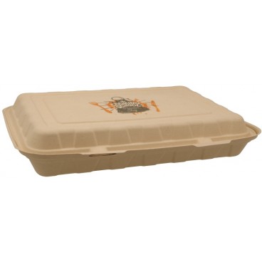 #CTR-ABC-1400 Caserole biodegradabile personalizate cu capac atasat, natur, MBS92