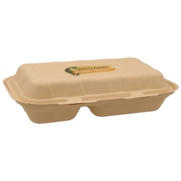 #CTR-ABC-1400 Caserole biodegradabile personalizate cu capac atasat, natur, MBS12