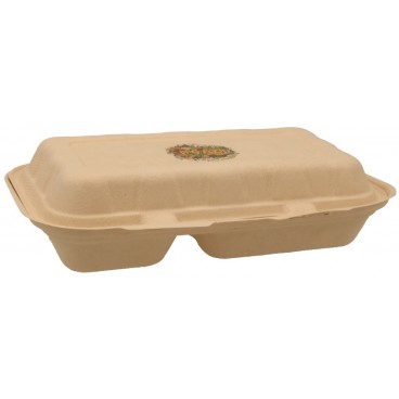 #CTR-ABC-1400 Caserole biodegradabile personalizate cu capac atasat, natur, MBS12