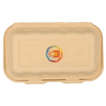 #CTR-ABC-1400 Caserole biodegradabile personalizate cu capac atasat, natur, MBS10