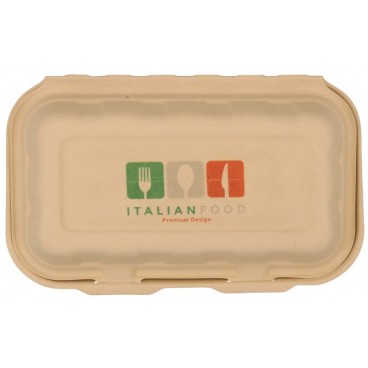 #CTR-ABC-1400 Caserole biodegradabile personalizate cu capac atasat, natur, MBS10