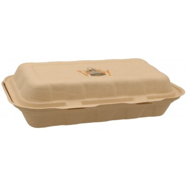 #CTR-ABC-1400 Caserole biodegradabile personalizate cu capac atasat, natur, MBS10