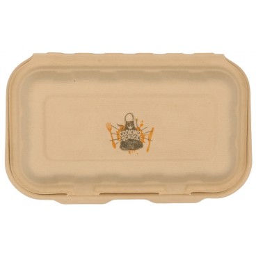 #CTR-ABC-1400 Caserole biodegradabile personalizate cu capac atasat, natur, MBS10