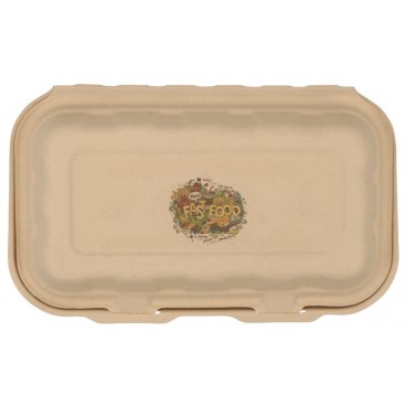 #CTR-ABC-1400 Caserole biodegradabile personalizate cu capac atasat, natur, MBS10