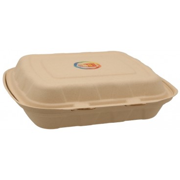 #CTR-ABC-1400 Caserole biodegradabile personalizate cu capac atasat, natur, MBS03
