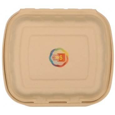 #CTR-ABC-1400 Caserole biodegradabile personalizate cu capac atasat, natur, MBS03