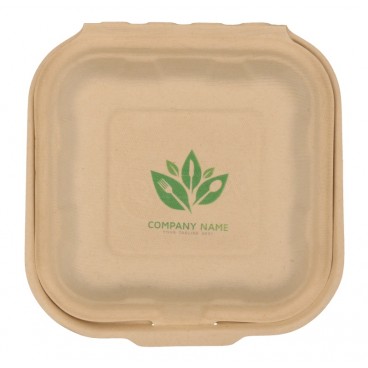 #CTR-ABC-1400 Caserole biodegradabile personalizate cu capac atasat, natur, MBS06