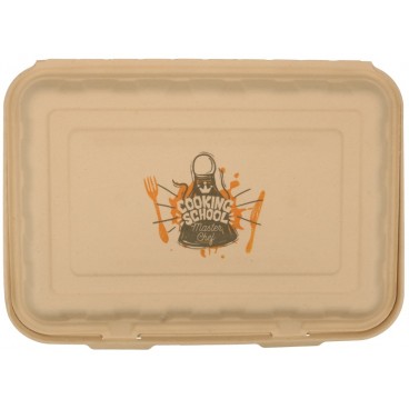 #CTR-ABC-1400 Caserole biodegradabile personalizate cu capac atasat, natur, MBS92