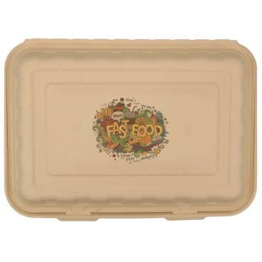 #CTR-ABC-1400 Caserole biodegradabile personalizate cu capac atasat, natur, MBS92
