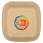 #CTR-BIO-1400 Caserole biodegradabile personalizate cu capac atasat, natur, BURGER, D120