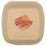 #CTR-BIO-1400 Caserole biodegradabile personalizate cu capac atasat, natur, BURGER, D120