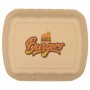 #CTR-BIO-1400 Caserole biodegradabile personalizate cu capac atasat, natur, BURGER, MBRG