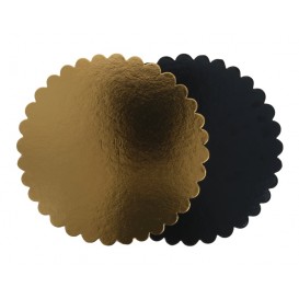 #GLT-3800 Discuri floare din carton, auriu + negru, M220