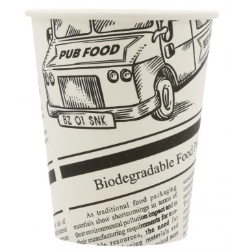 #COF-0200-CRTP1 Pahare din carton cu perete simplu, ziar, D80 mm, 8oz