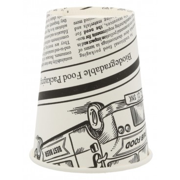 #COF-0200-CRTP1 Pahare din carton cu perete simplu, ziar, D80 mm, 8oz