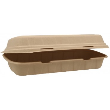 #CTR-BIO-1400 Caserole biodegradabile cu capac atasat, natur, PANINI