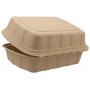 #CTR-BIO-1400 Caserole biodegradabile cu capac atasat, natur, burger meniu