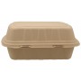#CTR-BIO-1400 Caserole biodegradabile cu capac atasat, natur, burger meniu