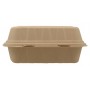 #CTR-BIO-1400 Caserole biodegradabile cu capac atasat, natur, burger meniu