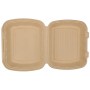 #CTR-BIO-1400 Caserole biodegradabile cu capac atasat, natur, burger meniu