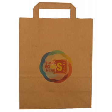 #CTR-CRTKN-3000 Sacose hartie personalizate, kraft natur cu maner interior, 220 x 100 x 280 mm