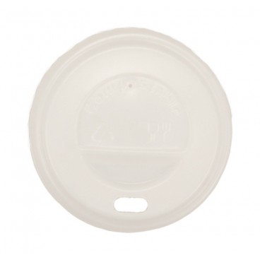 #COF-0200-CPS-Z01 Capace din CPLA, albe, D62, cu orificiu pentru bauturi calde