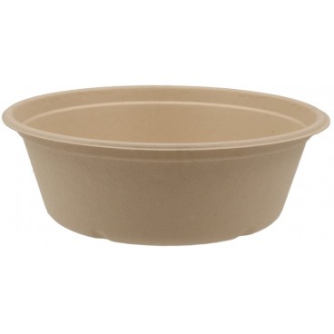 @BIO-1300-D184 Boluri biodegradabile din trestie de zahar, natur, rotunde, D184, 1050 cc