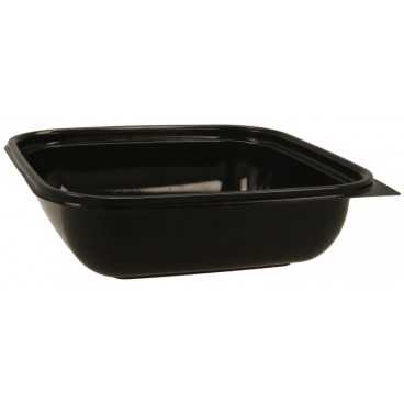 1300 Boluri din PET,  salad, negre, 189 x 189 x 54 mm, 1000 cc