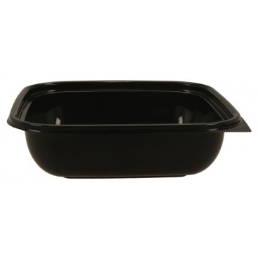 1300 Boluri din PET,  salad, negre, 189 x 189 x 54 mm, 1000 cc
