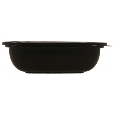 1300 Boluri din PET,  salad, negre, 189 x 189 x 54 mm, 1000 cc