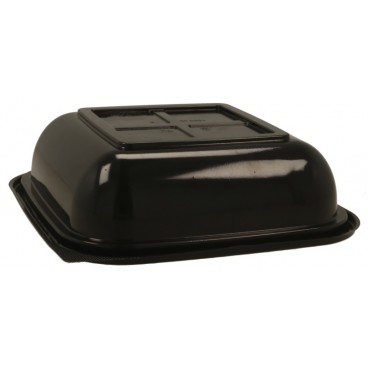 1300 Boluri din PET,  salad, negre, 189 x 189 x 54 mm, 1000 cc