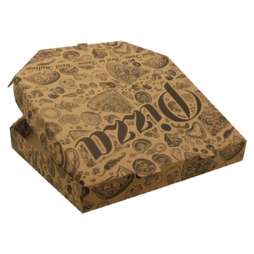 #PZA-4300 Cutii pizza, natur, colt, 280 x 280 x 35 mm