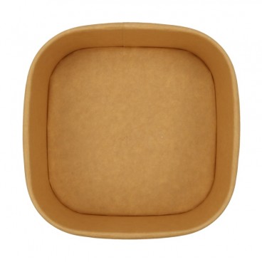 #CTR-1400 Caserole carton, patrate, #KraftC, L132-0650 pentru salate