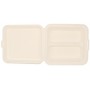 #CTR-ABC-1400 Meniu bio alb 200 x 200 x 65 mm, 2 compartimente, 1000CC