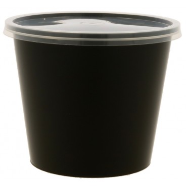 Boluri plastic din PP, negre, capac separat in bax, D117, M680