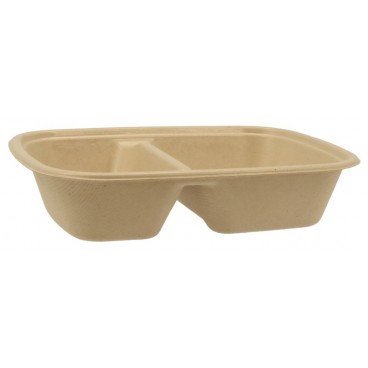 @BIO-1400-225160 Caserole biodegradabile din trestie de zahar + CPET, natur + negru, M225160-2C
