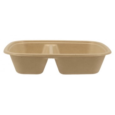 @BIO-1400-225160 Caserole biodegradabile din trestie de zahar + CPET, natur + negru, M225160-2C