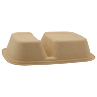 @BIO-1400-225160 Caserole biodegradabile din trestie de zahar + CPET, natur + negru, M225160-2C