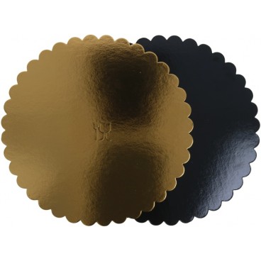 #GLT-3800 Discuri din carton, auriu + negru, floare, D300 mm