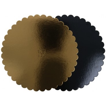 #GLT-3800 Discuri din carton, auriu + negru, floare, D280 mm