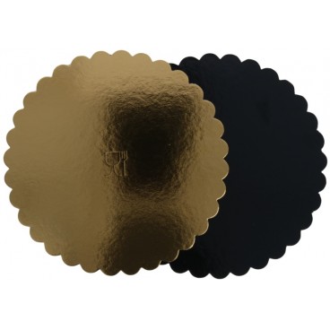 #GLT-3800 Discuri din carton aur + negru, floare, D240 mm